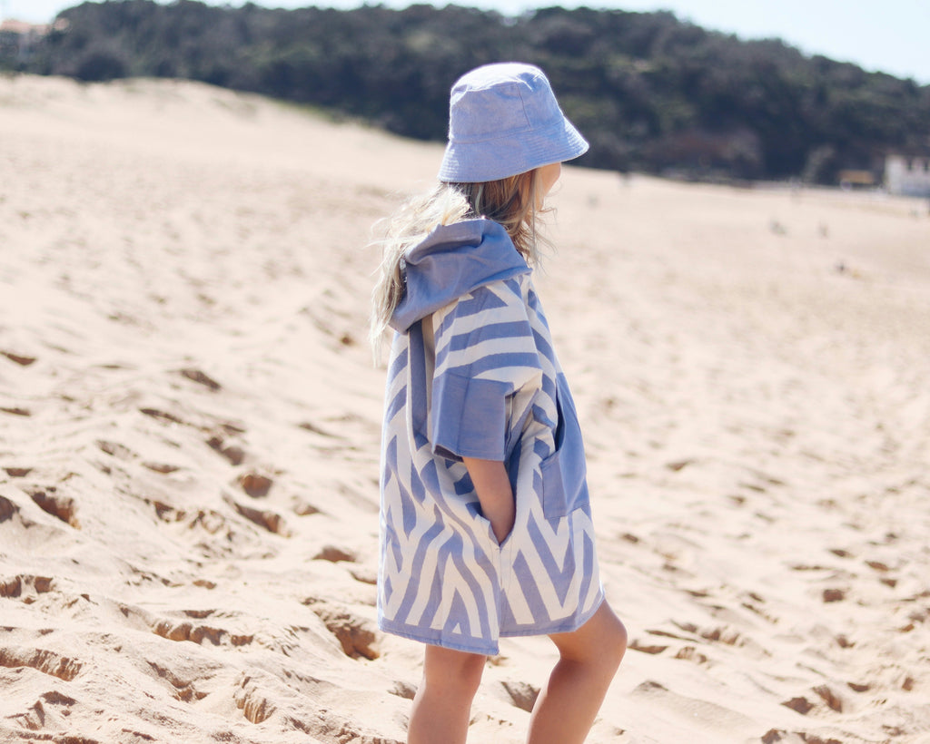 Zig Zag Blue Kids Poncho