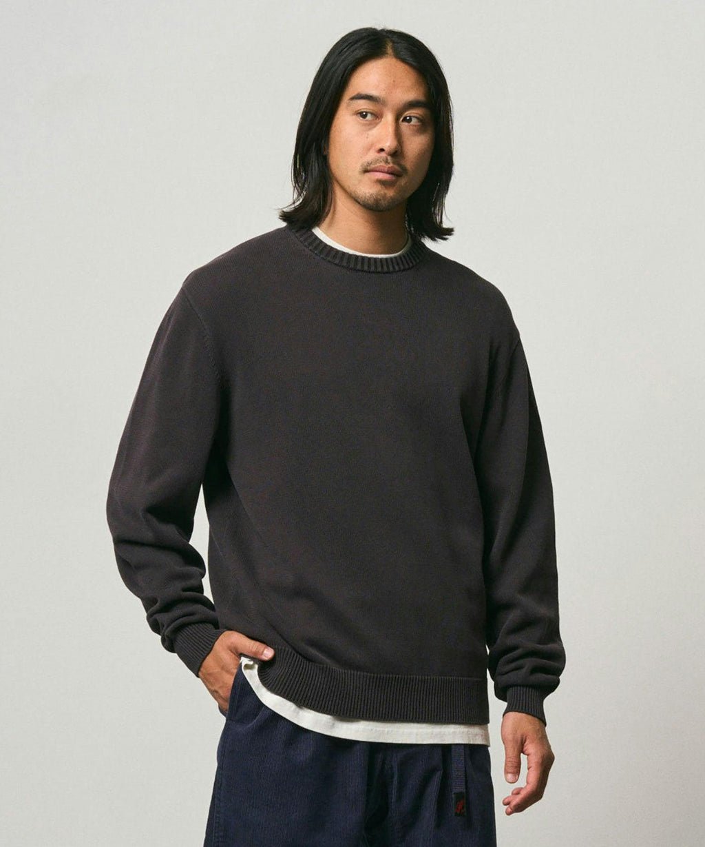 Gramicci Cotton Knit Crew in Charcoal