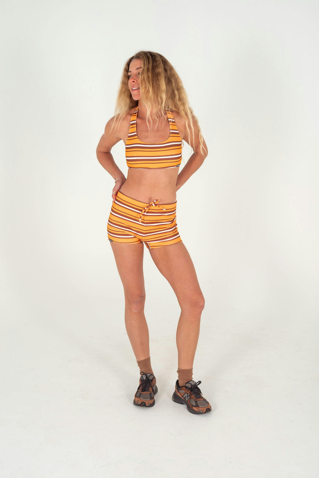 Sienna Halter Top in Sunset Stripe