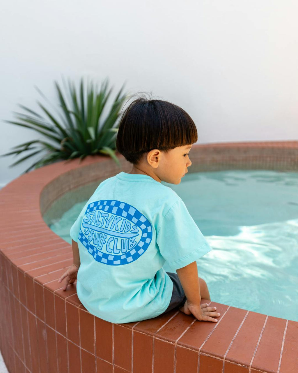 Salty Kids Surf Club Tee (Aqua Blue)