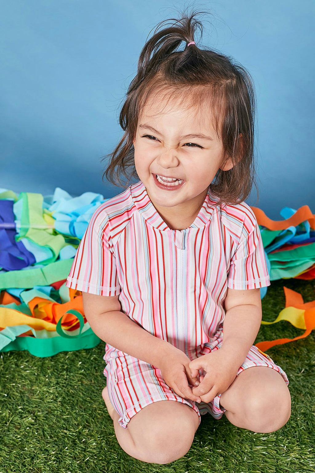 Tyoub Kids Short Sleeve Explorer Sunsuit Gelato Stripe