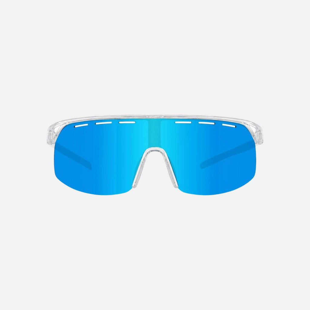 VELOCITY HD - CLEAR FRAME, GREY HD LENS WITH BLUE IRIDIUM PLUS VENTING