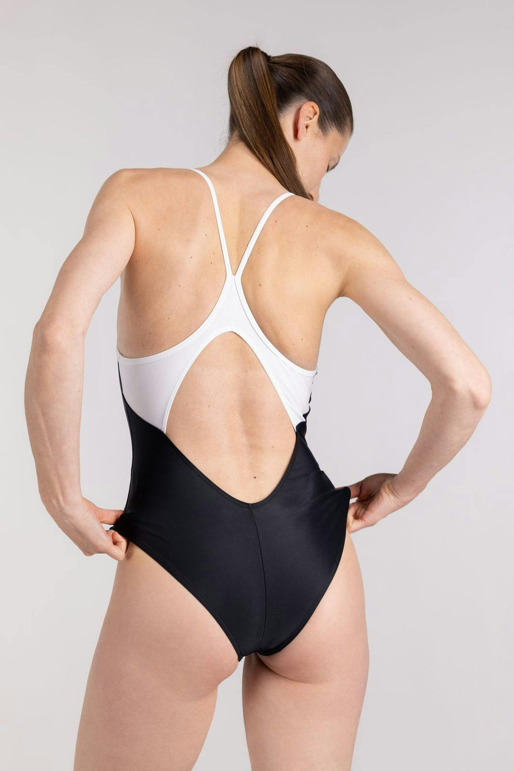 Liberty Racerback Swimsuit High Cut ― Black