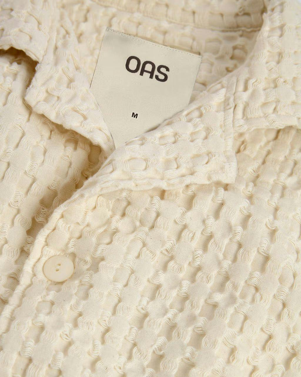 OAS Ecru Cuba Waffle Shirt