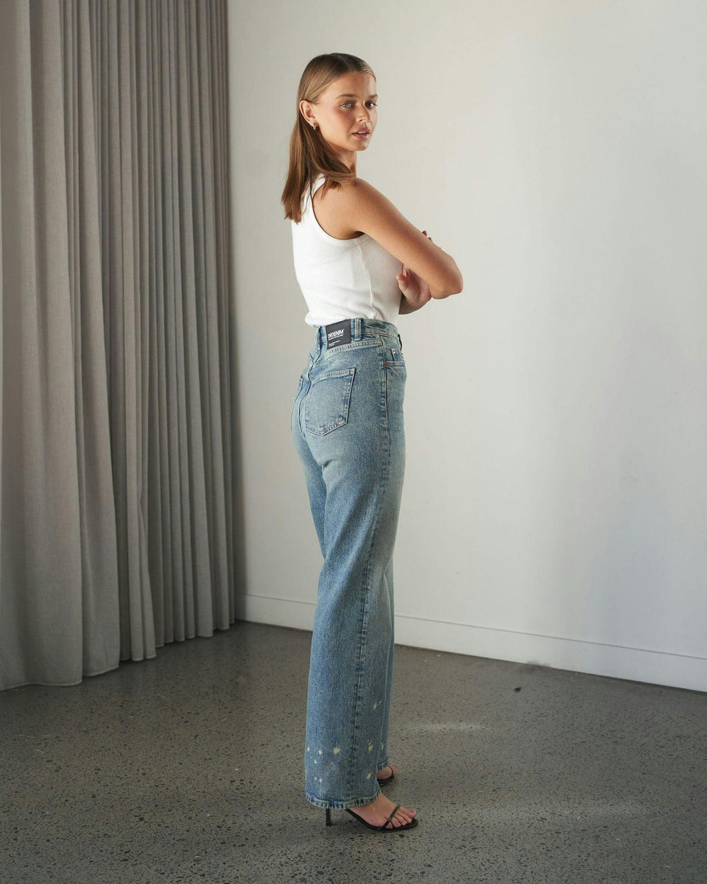 Echo High Straight Jeans - Bay Sky Dirty