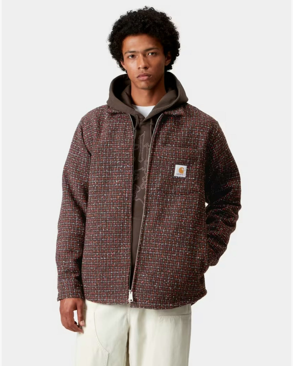 Carhartt WIP Bellamy Shirt Jacket in Red & Navy Check